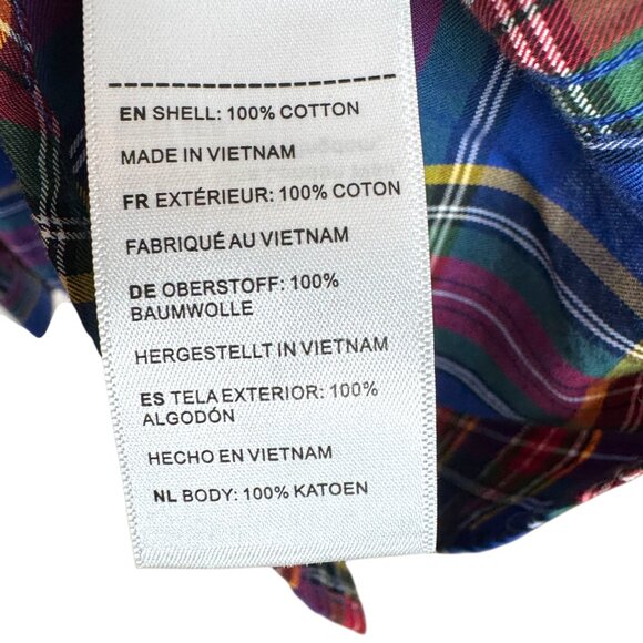 Untuckit for her Sadie blue with red & green plaid button down shirt Size 8 - Picture 10 of 11